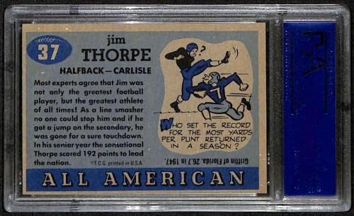 37 Jim Thorpe - 1955 Topps Football Cards classificou o PSA 6 - Cartões vintage autografados de beisebol.