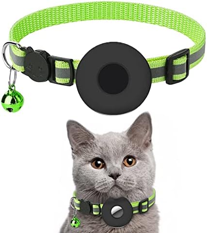 Giligege Airtag Cat Collar com colarinho de gato de aertanha breakaway Bell Breakaway de colarinho ajustável com