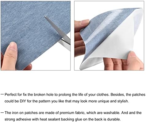 Meccanidade 20pcs Ferro em manchas para reparo de roupas Reparo de tecido Patches Faixa de conserto de ferro 10 cores 4,9 x3.7