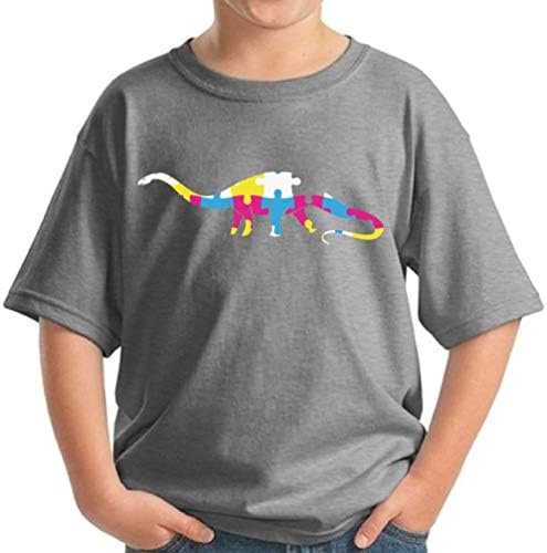 Pekatees autismo camisa juvenil autismo dinossauro camiseta infantil camisa de conscientização do autismo