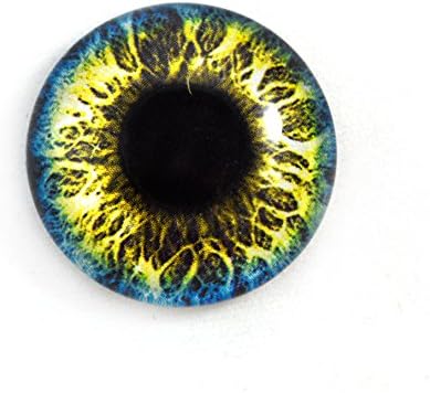 25mm de fantasia única e amarela Human Glass Eye para esculturas de taxidermia ou artesanato fazendo jóias