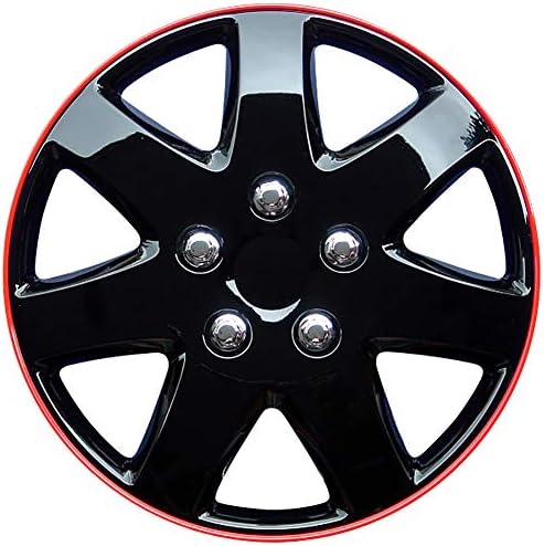 Tampas de roda definidas no estilo automático Michigan Black/vermelho de 14 polegadas de 14 polegadas