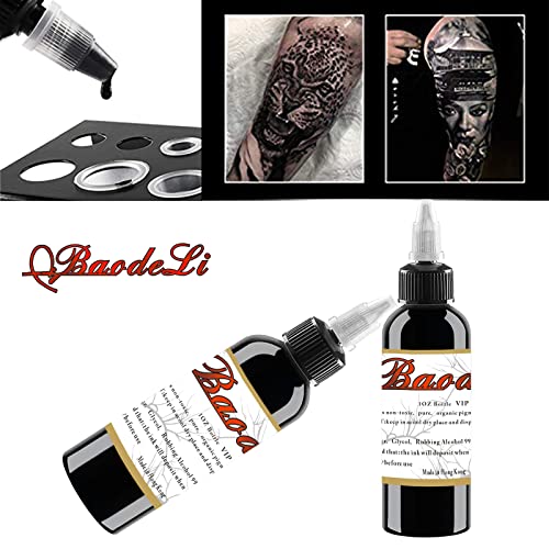 1 garrafa de 2 onças de tatuagem conjunto de pigmentos Kits Body Arts 60ml Black Professinal Beauty Permanente Tintas Conta