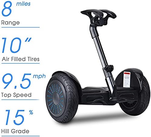 Scooter elétrico de auto -equilíbrio inteligente, Bluetooth App Management Scooter Auto -equilíbrio com luzes LED, modo esportivo e