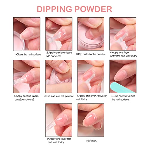 FSIXCL DIP Powder ， 30g Garrafa imersão de pó de acrílico colorido e lantejoulas Design de arte de unha Glitter para manicure
