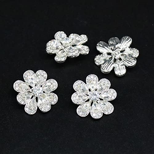 Jegoyer 4pcs Botões de shinestone, enfeites de apliques de cristal em roupas decoração de jóias diy, para artesanato Bouquet