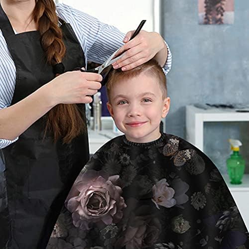 Flores do jardim Cabo de cabelo impermeável para adultos e crianças barbeiro profissional capa com fechamento de snap