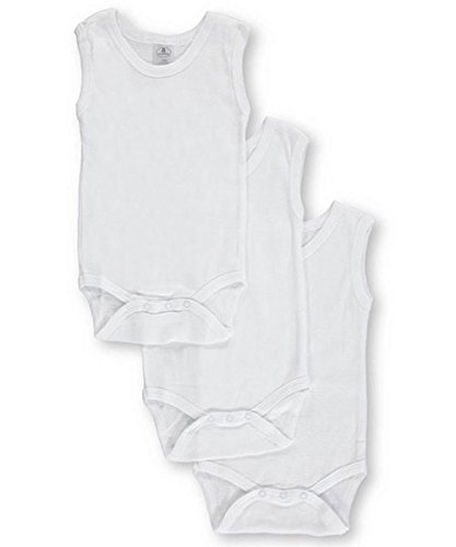 Big Oshi Unissex-Baby 3 peças mangas roupas sem mangas, branco, 3-6 meses