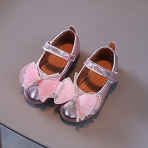 Sapatos para meninas de flor de criança não deslizante macio Mary Jane Sapatos Casual Slip no balé Flat para o casamento na escola de