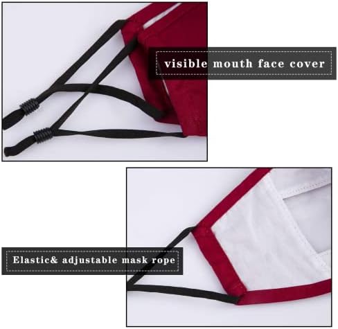Cobertura de rosto de algodão apipi com janela transparente - boca unissex ajustável que cobre o rosto ao ar livre para