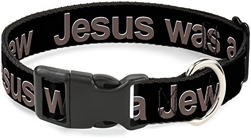 Collar de clipe de plástico - Jesus era um judeu preto cinza - amplo 13-18