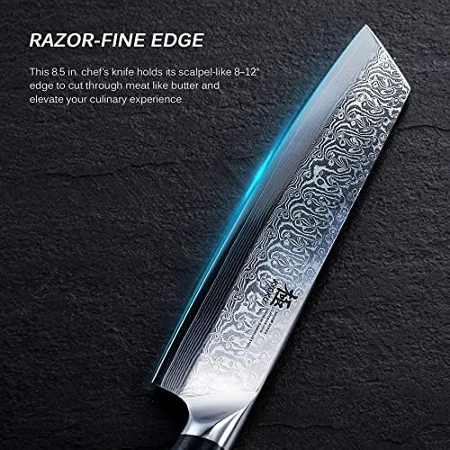 Kyoku 8.5 '' Kiritsuke Knife + 5 '' Conjunto de Knives de Bife Não Serrorado - Série Shogun - Core de Aço VG10 Japonês