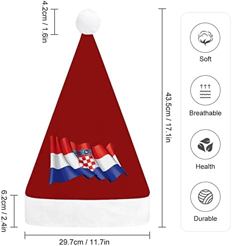 Chapéu de chapéus de natal da bandeira da Croácia, chapéu de Natal para férias de festas de Natal