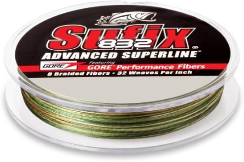 SUFIX 832 Braid Advanced Superline, Camo, Spool de 10 libras/600 jardas