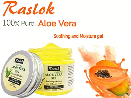 Raslok aloe vera gel puro gel de aloe orgânico natural para hidratante pele de rosto e cuidados com o cabelo