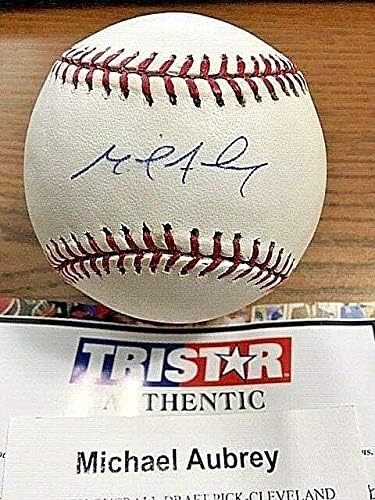 Michael Aubrey assinou o Baseball OML autografado! Índios, orioles! Tristar! - bolas de beisebol autografadas