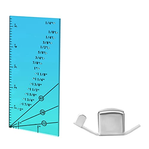Régua de permissão de costura savita e guia de costura magnética, medidor de costura perfurado para bainha de 1/8 a 2 polegada