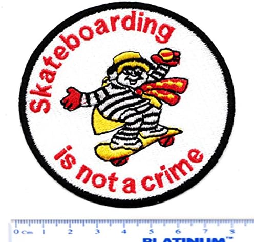 Skate de skate legal não é um patch de crime 8cm - skatista - skateboarding - rasta patches- jaqueta patches- shirt short -
