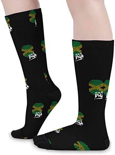 Está no meu DNA Jamaican Pride Princied Color Meocks Matchs Athletic Knee Altos meias para homens