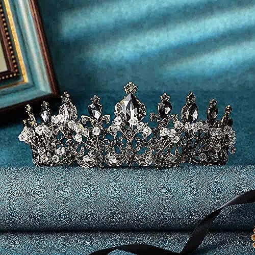 Kilshye coroa preta coroa barroca Queens vintage tiara shinestone tiaras casamentos no casamento acessórios para mulheres