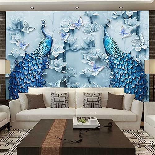 ZGMAXCL Diamond Pintura Diy para Adultos Drill Full Blue Peacock Crystal Tamanho grande Decoração de parede Kit
