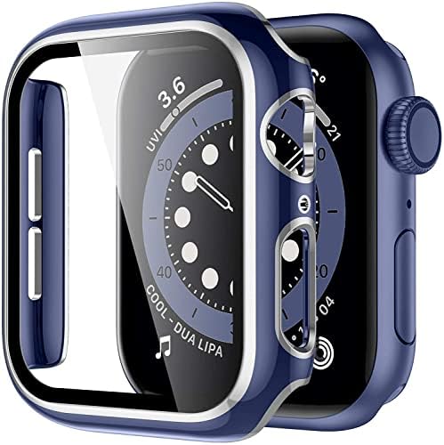 Capa de Bneguv para Apple Watch Case 45mm 41mm 44mm 40mm 42mm Acessórios de 38 mm PC Protetor de tela de vidro temperado Iwatch
