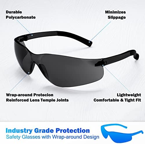 Óculos de segurança, óculos protetores para homens mulheres, Ansi Z87.1 Óculos de proteção para os olhos com lente de proteção clara