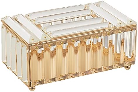 LLly Luxurys Crystal Tissue Box Solter, 23x13x10cm / 9.06x5.12x3.94inch, ouro