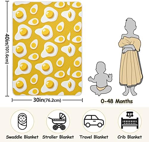 Cobertor de ovo frito de ovo frito ovo de algodão para bebês, manta de recebimento, cobertor leve e macio para berço, carrinho de bebê,