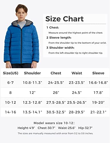 Wantdo Kids Boys 'Lightweight Puffer Jacket Jackets de roupas de inverno quente e casacos resistentes à água