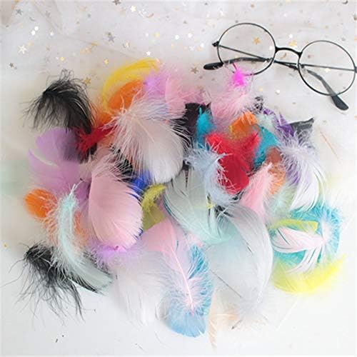 Xucus Natural Feathers 50 PCs/lote de 4-7cm 1-2 polegada pequena penas de ganso flutuante pluma de penas coloridas para plumas