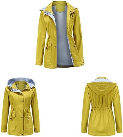Jaquetas de chuva para mulheres com manga longa à prova de vento de capa de capa de capa com capuz à prova de vento com capuz