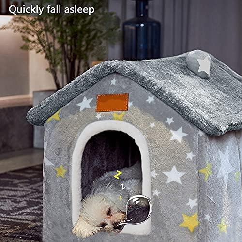 Caso de cachorro Indoor, cama dobrável de canil macio com almofada para cães grandes pequenos gatos, caverna de cachorro de