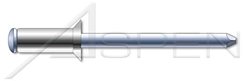 M4.8 x 25mm, ISO 15984, métrica, rebites cegos, cabeça de contra -balcão, mandril de ranhura, a2 aço inoxidável
