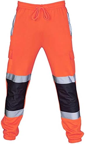 Wenkomg1 Hi Vis Vis Work Cargo Pants Reflexivo Segurança da Calça de Alta Visibilidade Aparel de Caso Casual Sortelas