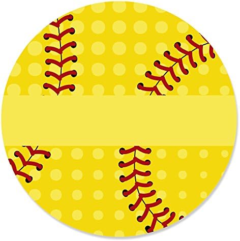 Grand Slam - Softball Fastpitch - festa de aniversário ou etiquetas de adesivos de círculo de chá de bebê - 24 contagem