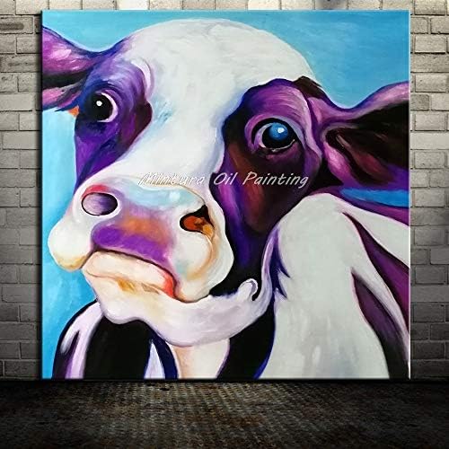 Pintura a óleo Skyinbags em tela, arte Painted animais pintados de gado roxo Picture abstrato decoração de arte