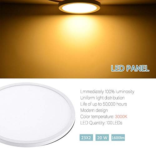 Yuyvhh 10 pacote de 10,06 polegadas Ultra-Tosco LED LED LIGH LIGH LIGH ENCORTÁVEL 20W Branco quente 2800-3200K Temperatura