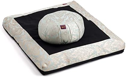Kit de meditação - Jacquard coberto de Zabuton e algodão redondo Zafu - 2pc - Yogavni