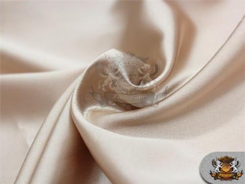 Polyester Silk Setin Fabric Beige / 58 de largura / vendido pelo quintal