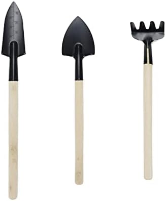 Risbay 3pcs Black Mini Garden Tools incluem Sharp, Shovel e Rake for Gardening