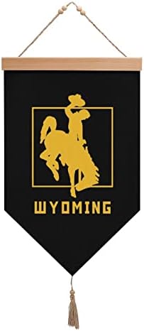 Nudquio Wyoming Bandeira linho de algodão pendurado placar de parede de parede imagem de pintura para casa de escritório em casa