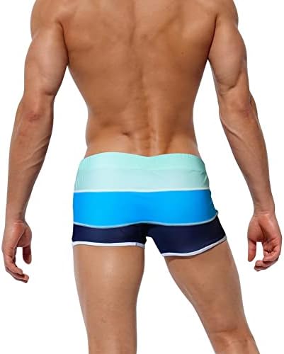 Blfyqb Swim Turncos, Mudança gradualmente de cor Men, nando de troncos, corda da cintura verão masculino masculino, triângulo