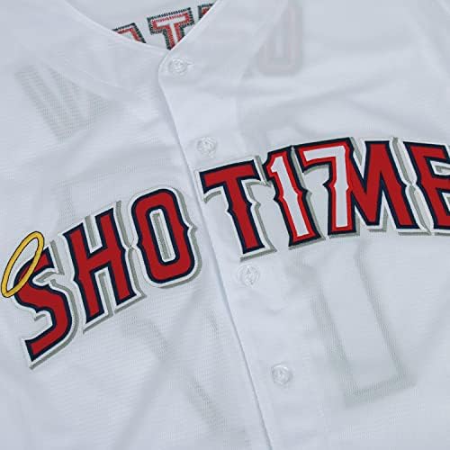 Shot17me Men's Shotime 17 Ohtani Baseball Borderyery Hipster Hip Hop Shirts Um tamanho maior
