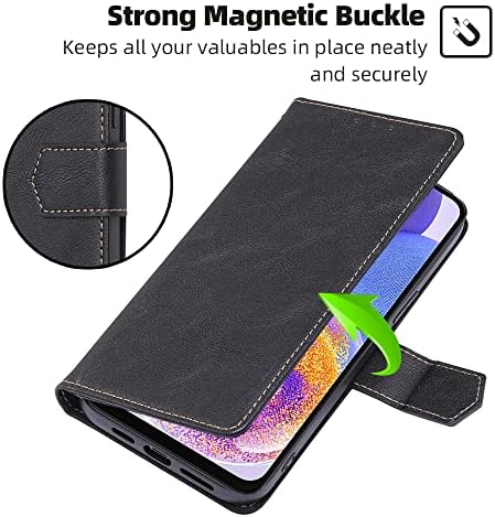 Digplus para Samsung Galaxy A23 5G Caixa de carteira com bloqueio de RFID, capa de couro premium [slots de cartas] [Kickstand] Flip
