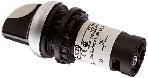 Interruptor seletor do tipo de botão Eaton C22-WRK3-K20, 3 posições, operação mantida, moldura de prata, dpst-2 sem contatos