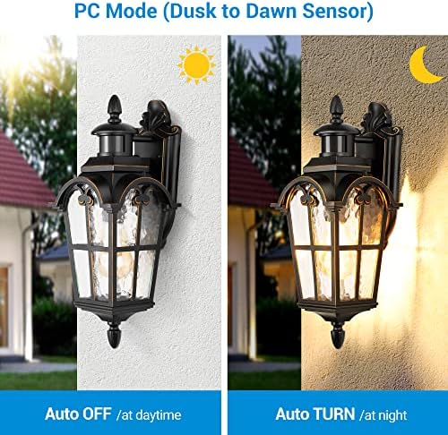 Sensor de movimento de Dewenwils Luzes de parede ao ar livre Dusk to Dawn Exterior Light Light Felture Mount, iluminação externa