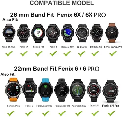 Bandkit 20mm WatchBand tiras para Garmin Fenix ​​7S 6S 6SPro Relógio Quick Lançamento Silicone Easy Fit Wrist Bands para Garmin