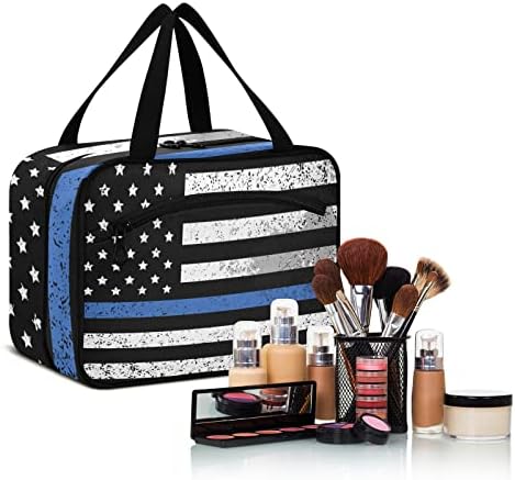 Vnurnrn American Flag Saco de higiene pessoal para homens pendurados Bolsa de maquiagem Bolsa de viagem de organizador de