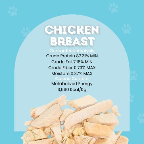 Petspot Pets congelados guloseimas de frango seco para gatos e cães - ingrediente único Todos os peitos de frango sem grãos naturais